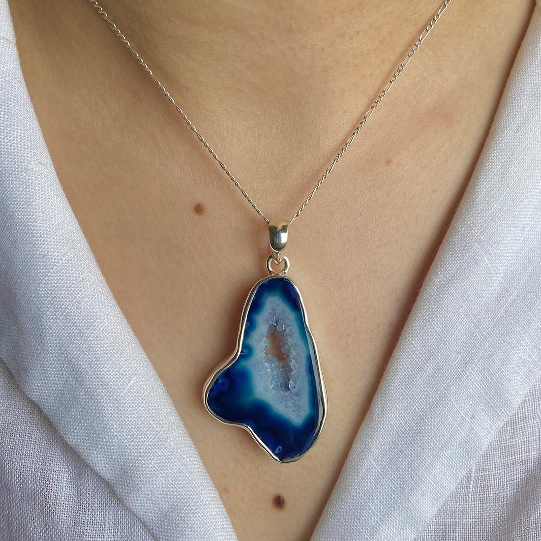 Blue Agate Pendant-(ABU-P-26.)